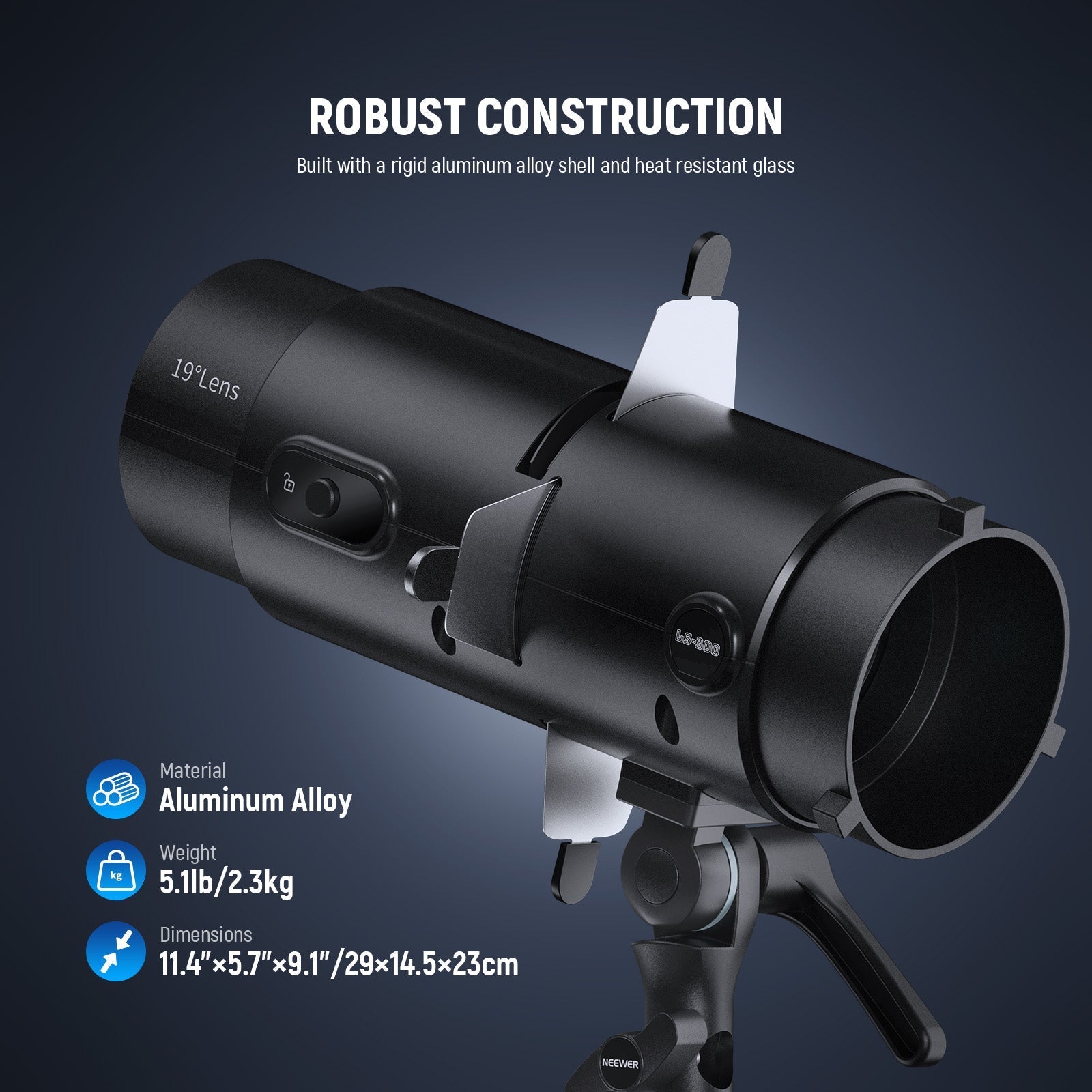 NEEWER LS-300 19° Spotlight Snoot with Bowens Mount