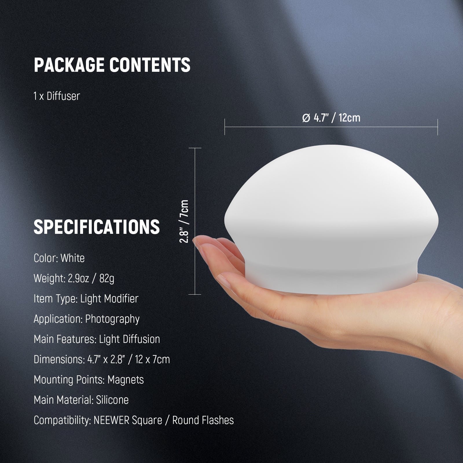NEEWER CRS9 Silicone Flash Diffuser for NEEWER Square/Round Head Flashes