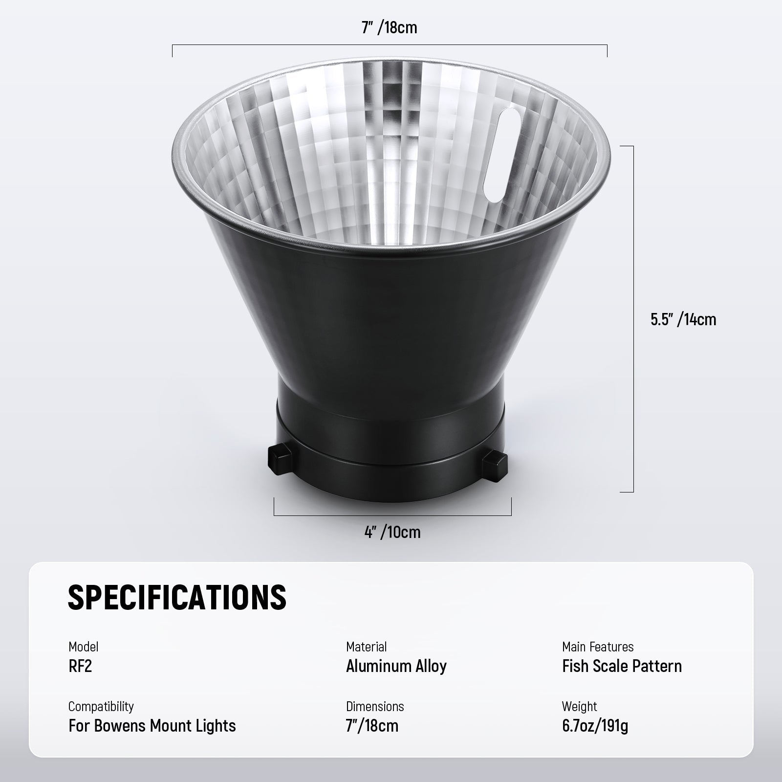 NEEWER RF1/RF2 Fish Scale Pattern Standard Reflector Diffuser