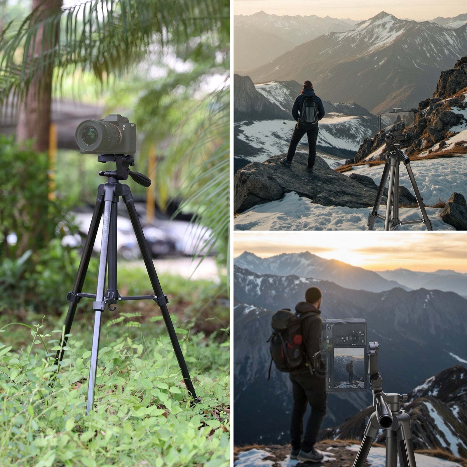 NEEWER ENTRY LEVEL VERSION TP53 57.5" Metal Travel Tripod