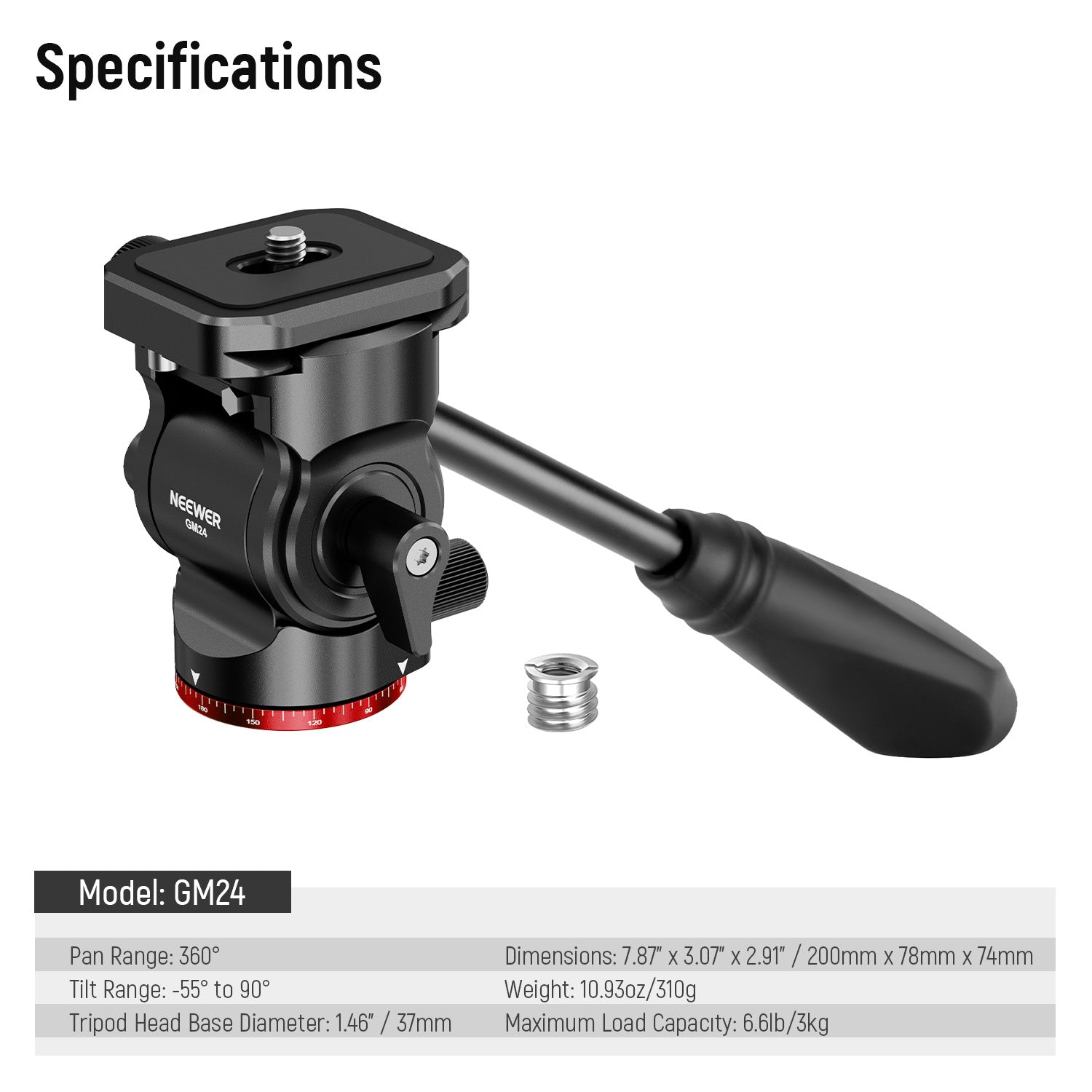 NEEWER GM24 Tripod Fluid Head