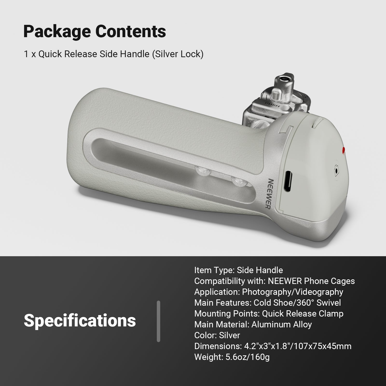 NEEWER PA148/PA148E Quick Release Side Handle