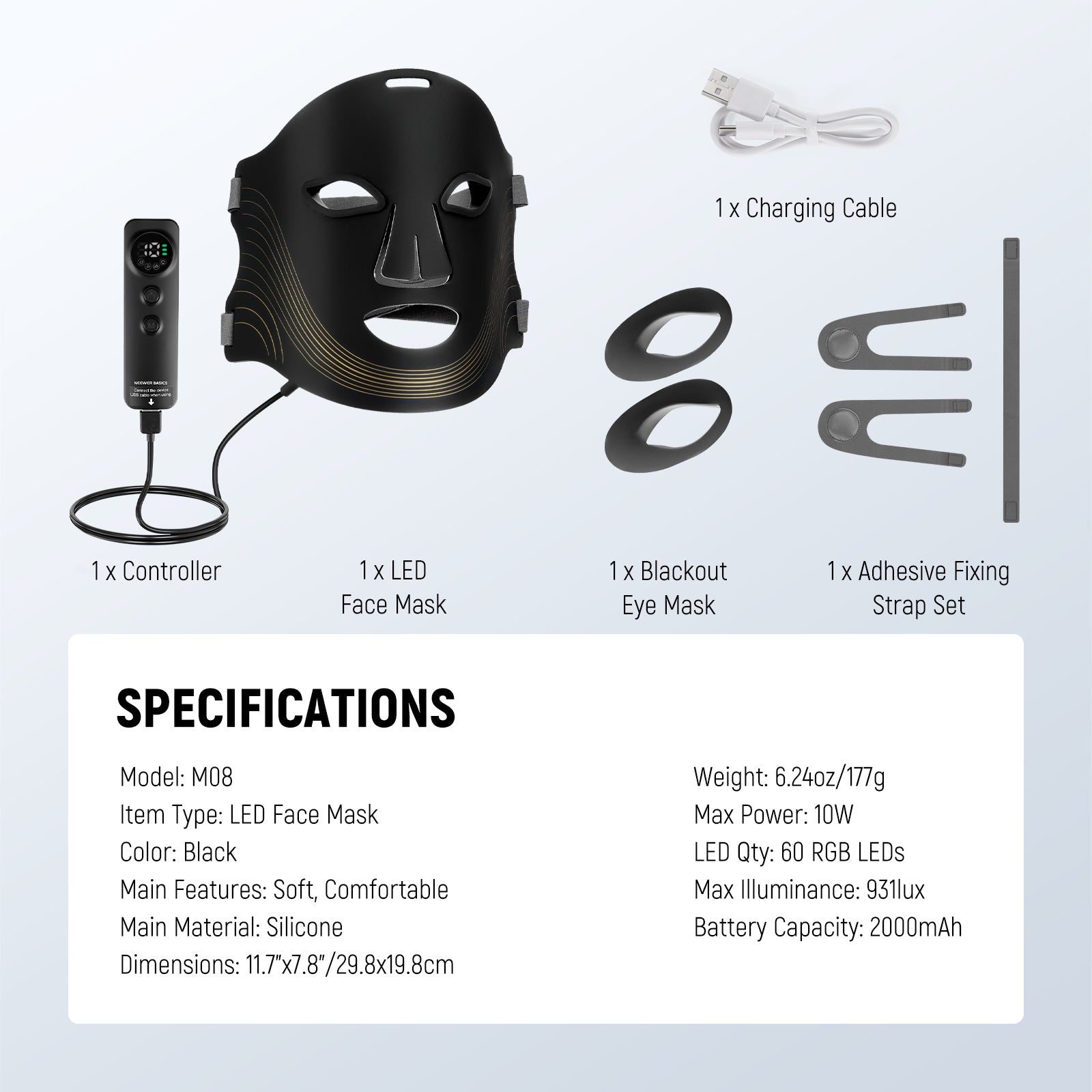 NEEWER BASICS M08 LED Face Beauty Mask