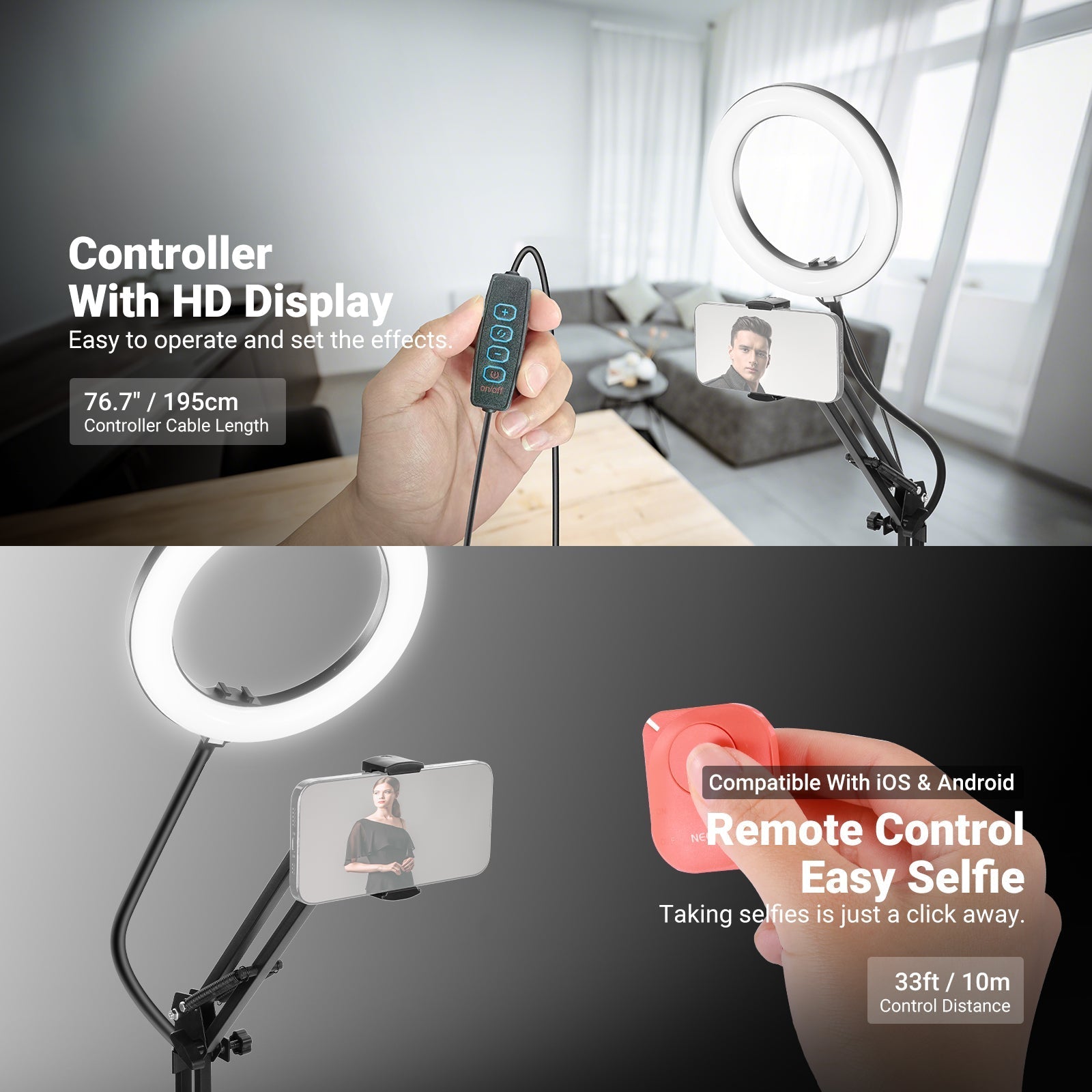 NEEWER ENTRY LEVEL VERSION N41 8" LED Ring Light Kit