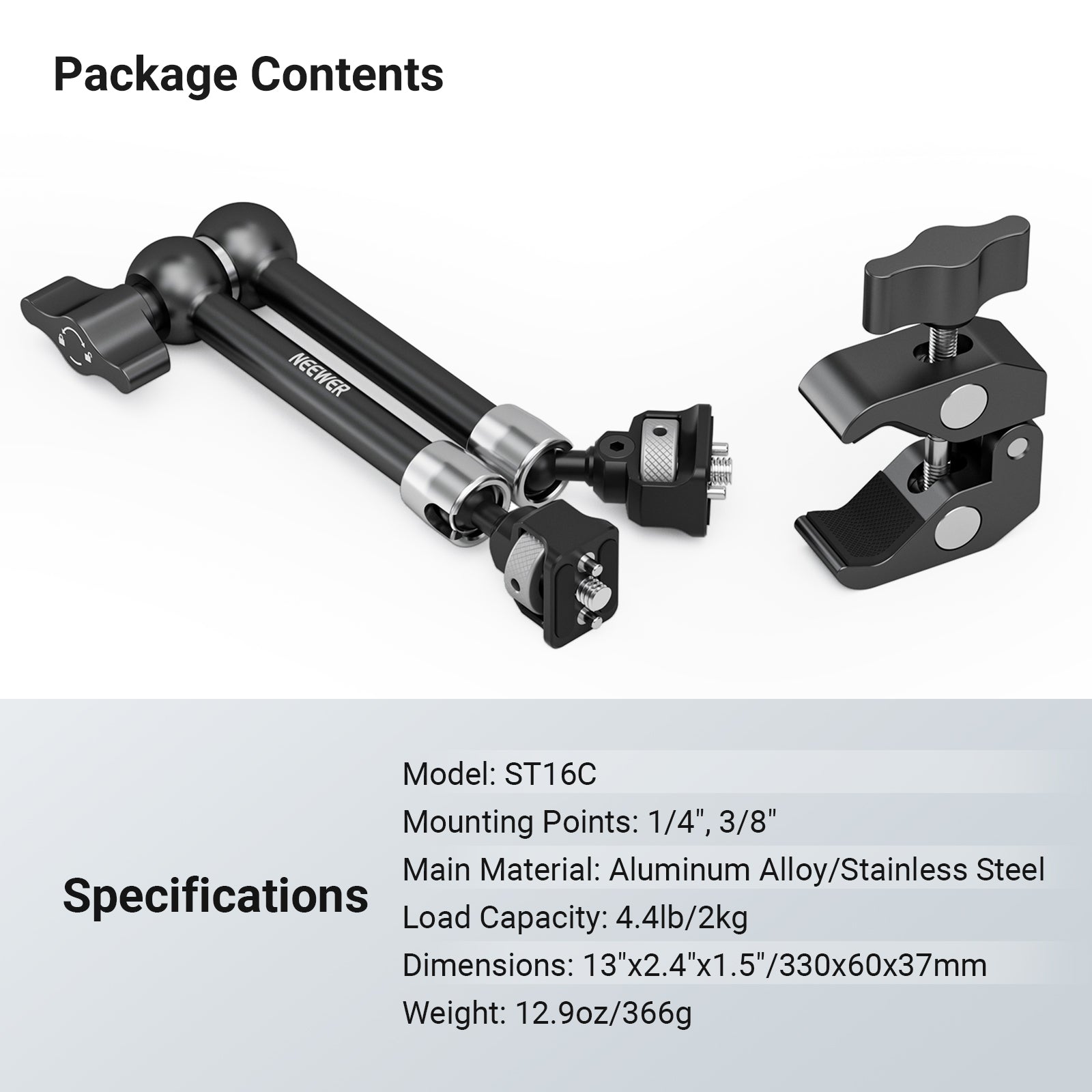 NEEWER ST07C/ST16C Magic Arm with Super Clamp