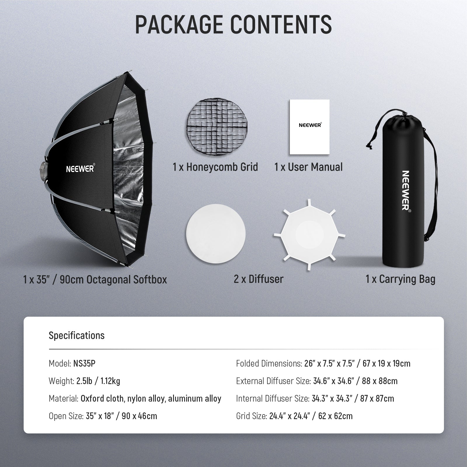 NEEWER NS21P/NS22P/NS27P/NS35P Octagonal Softbox