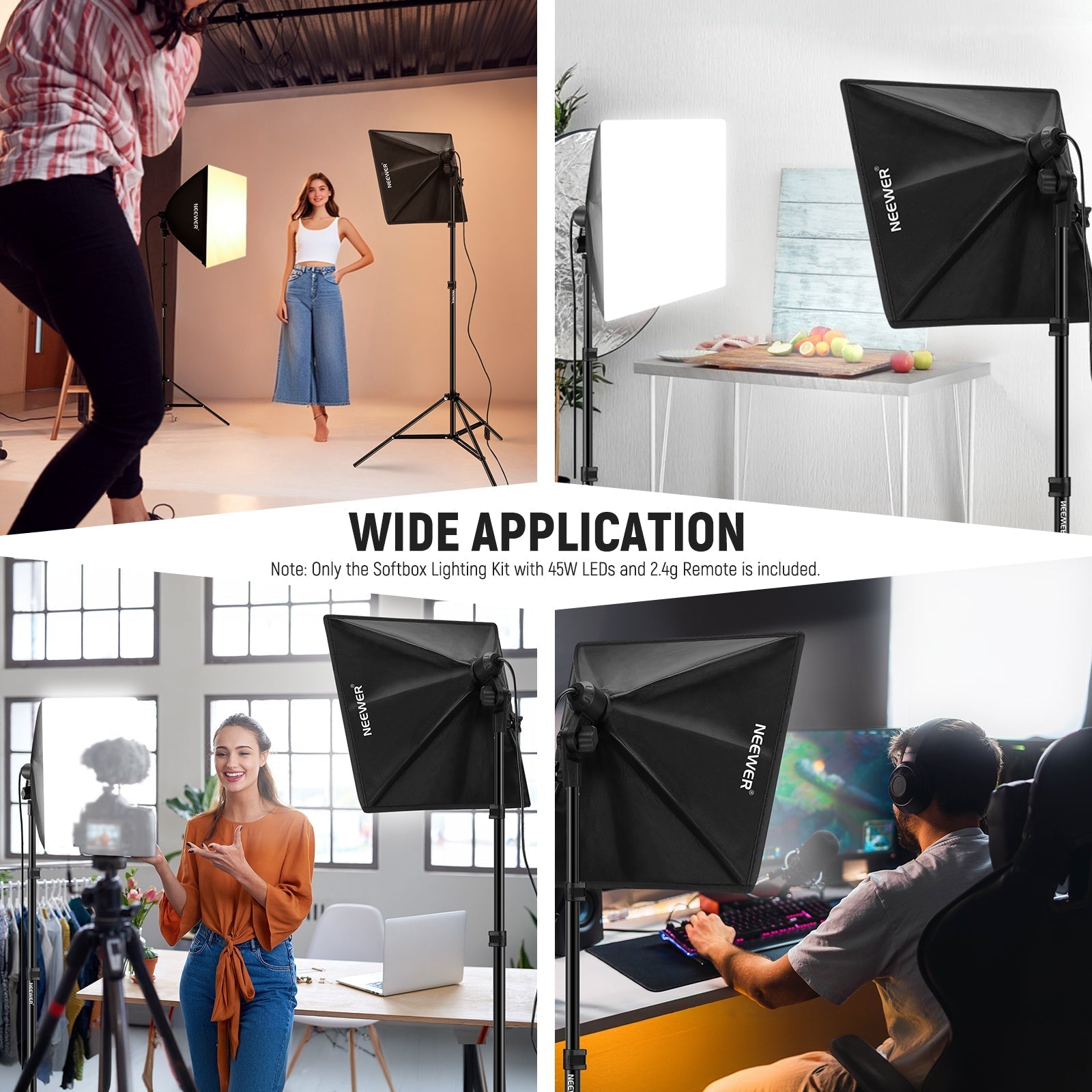 NEEWER 24"X24"/60x60cm Softbox Lighting Kit