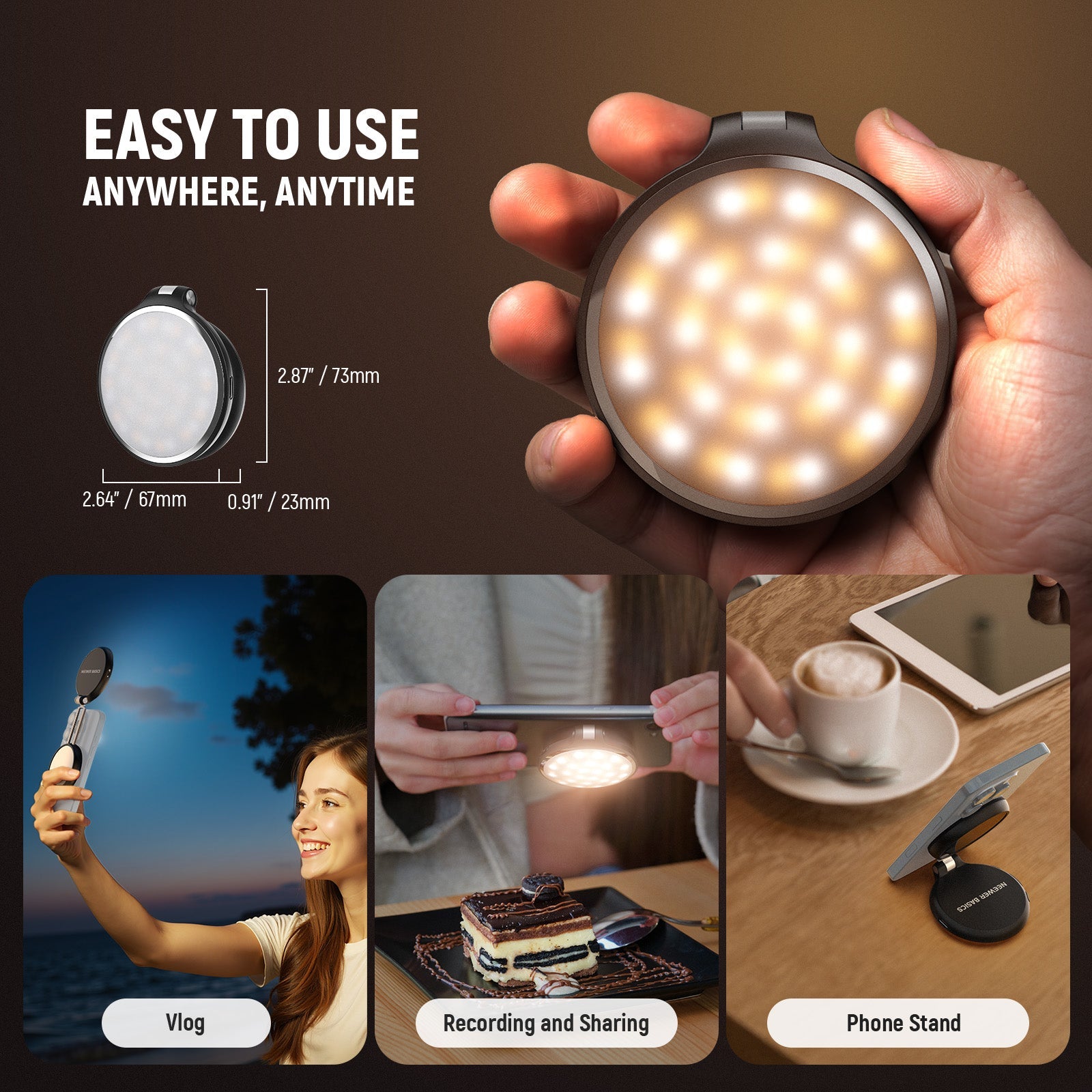 NEEWER BASICS NL48R Magnetic LED Selfie Light