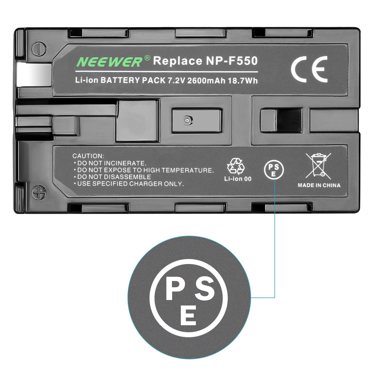 NEEWER 2-Pack 2600mAh Replacement Battery For Sony NP-F550/570/530