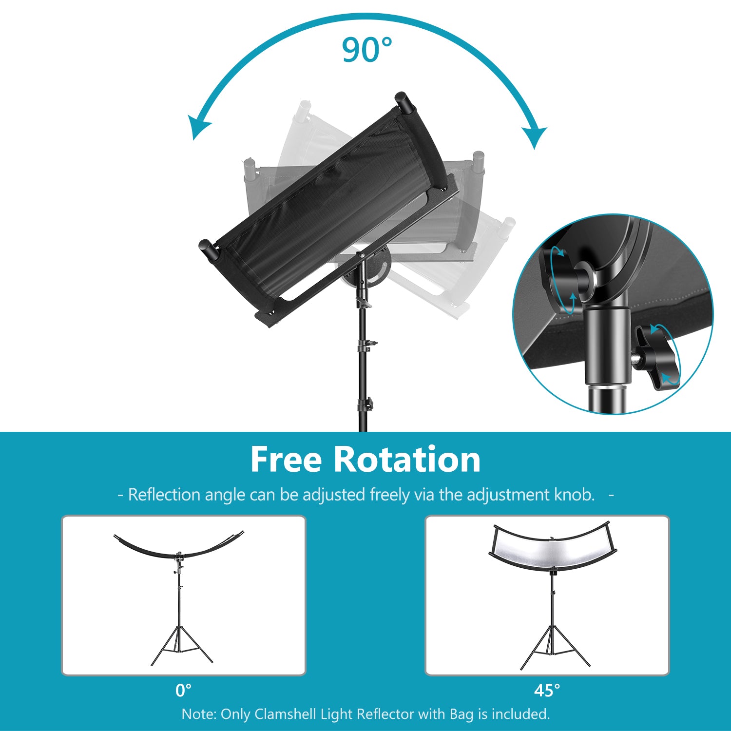 NEEWER 65.7"x 24"/167x61cm Clamshell Light Reflector Diffuser