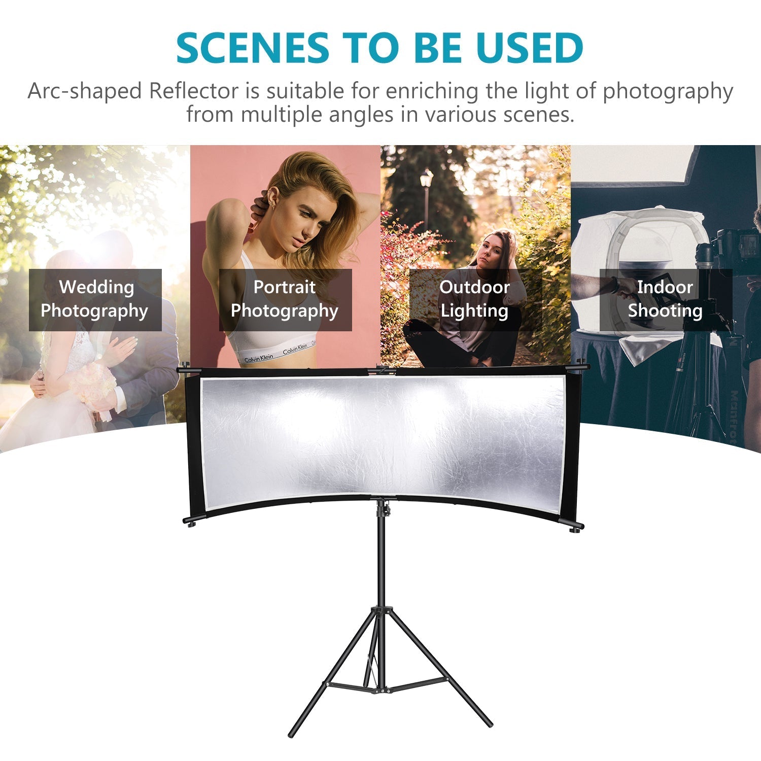 NEEWER 65.7"x 24"/167x61cm Clamshell Light Reflector Diffuser