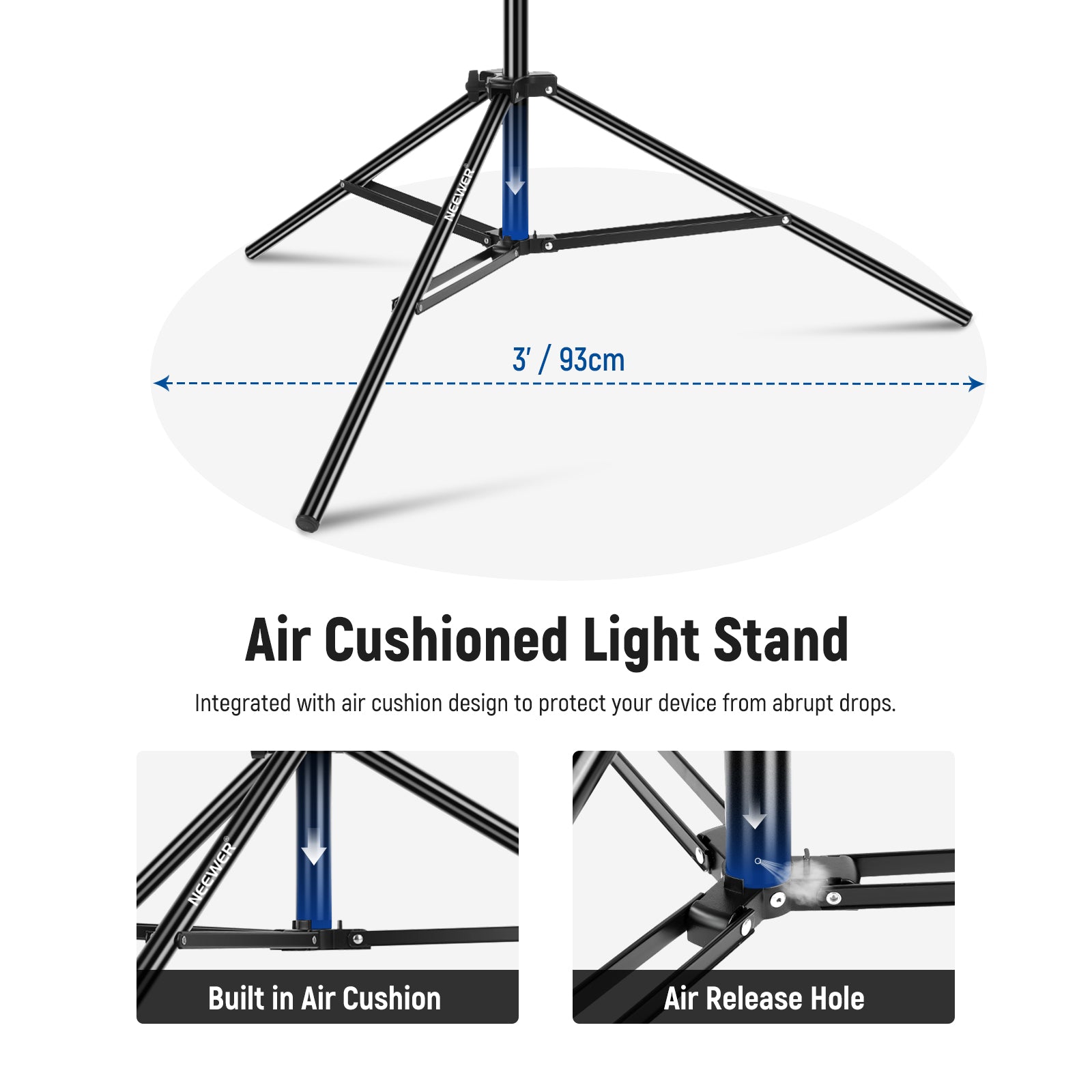 NEEWER 300cm Air Cushioned Light Stand Kit
