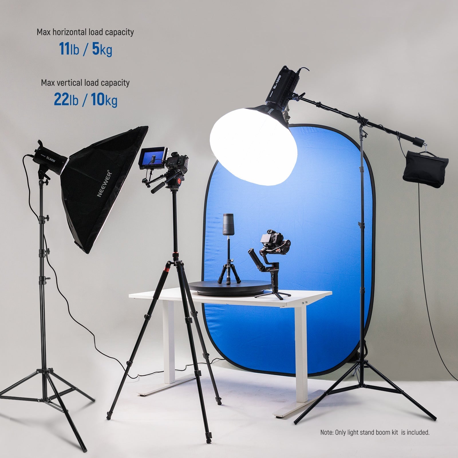 NEEWER 300cm Air Cushioned Light Stand Kit