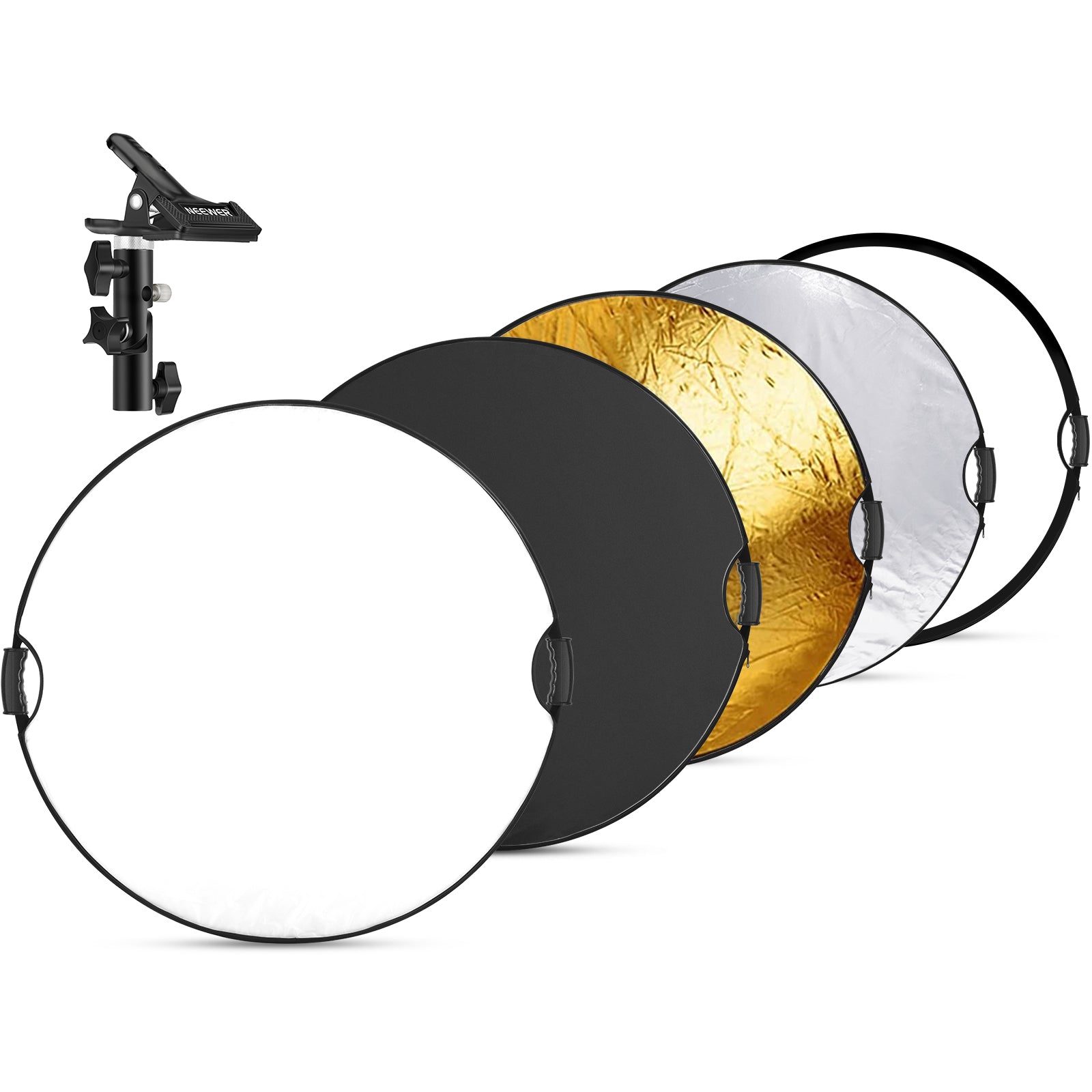 NEEWER RF-80II 5 In 1 Light Reflectors with Clamp & Hand Grips