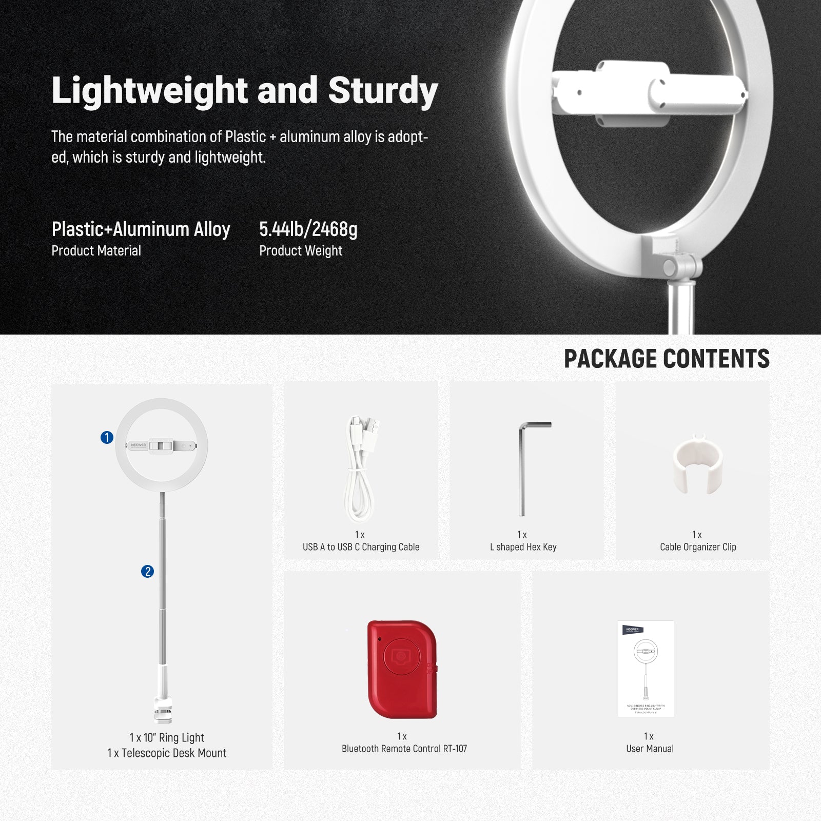 NEEWER ENTRY LEVEL VERSION 10" LED Ring Light Kit