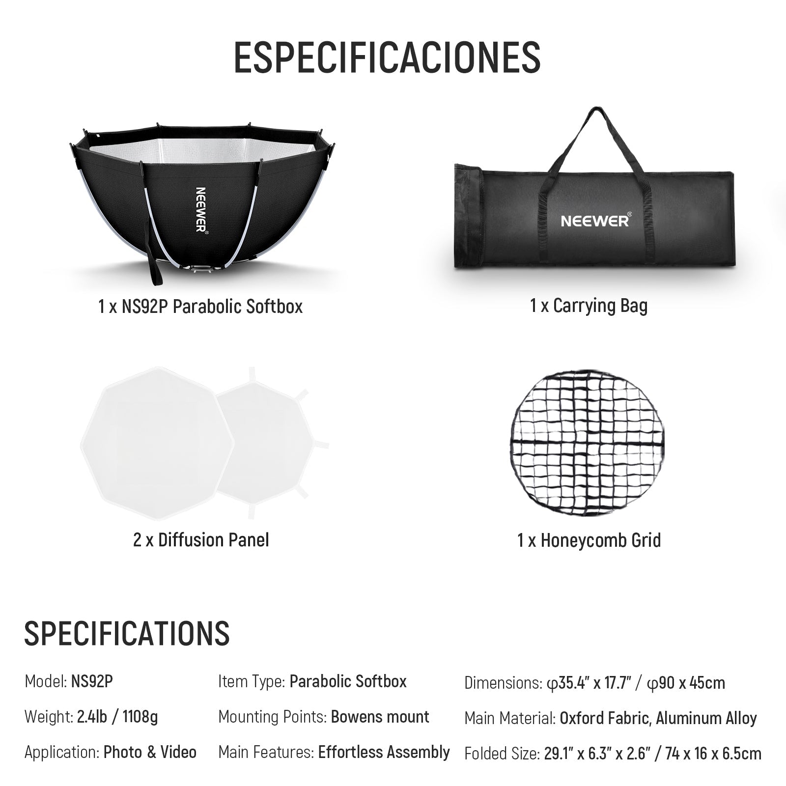 NEEWER 45CM/65CM/90CM Quick Release Octagonal Softbox