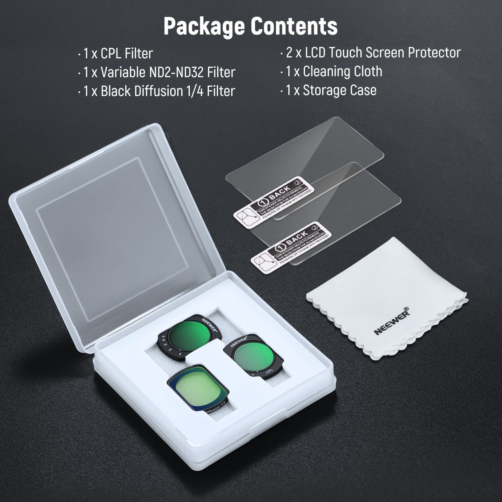 NEEWER FL-89 3-Pack Magnetic ND Filter Set for DJI Osmo Pocket 3 / Pocket 4 & Xtra Muse