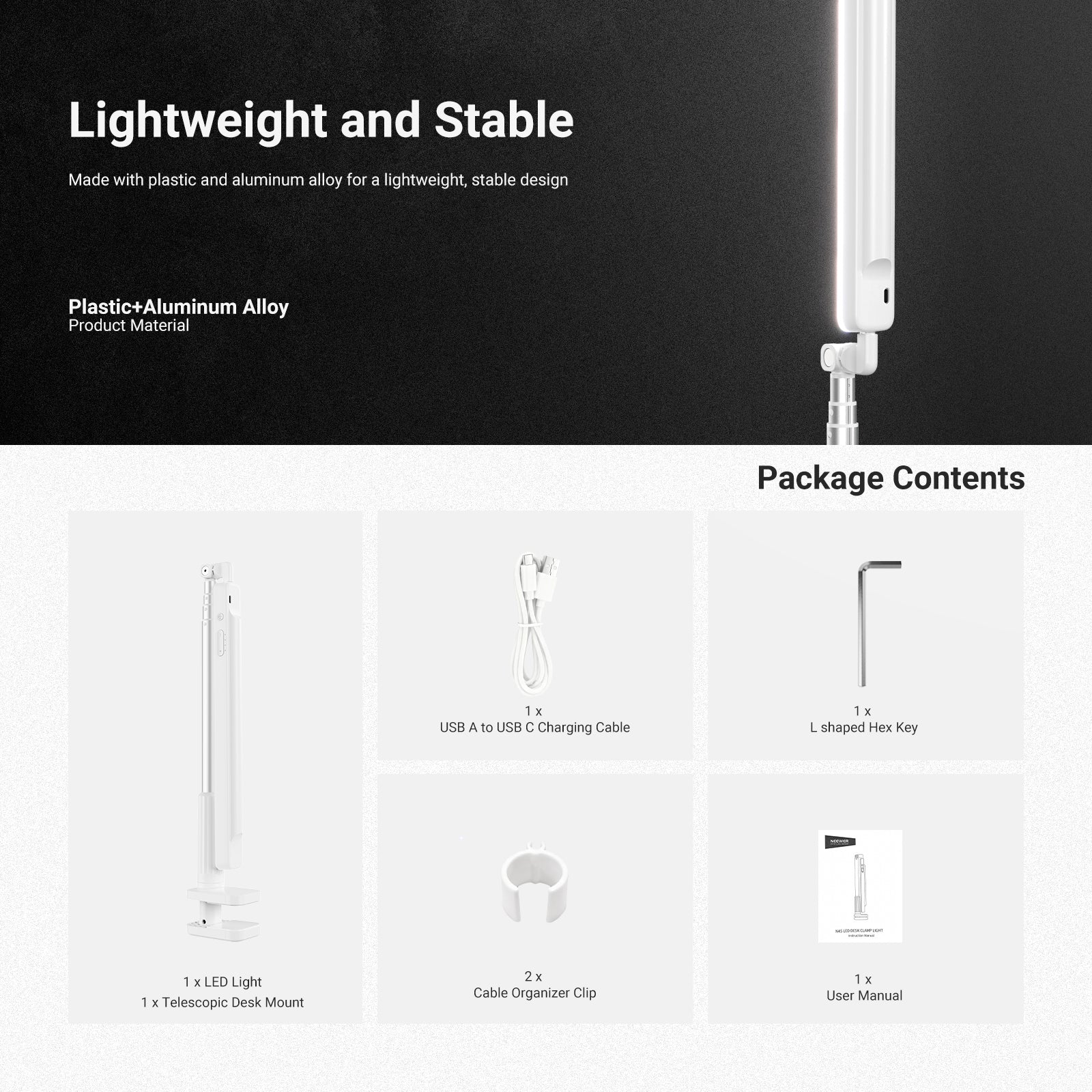 NEEWER ENTRY LEVEL VERSION N45 5W Desktop Overhead LED Light