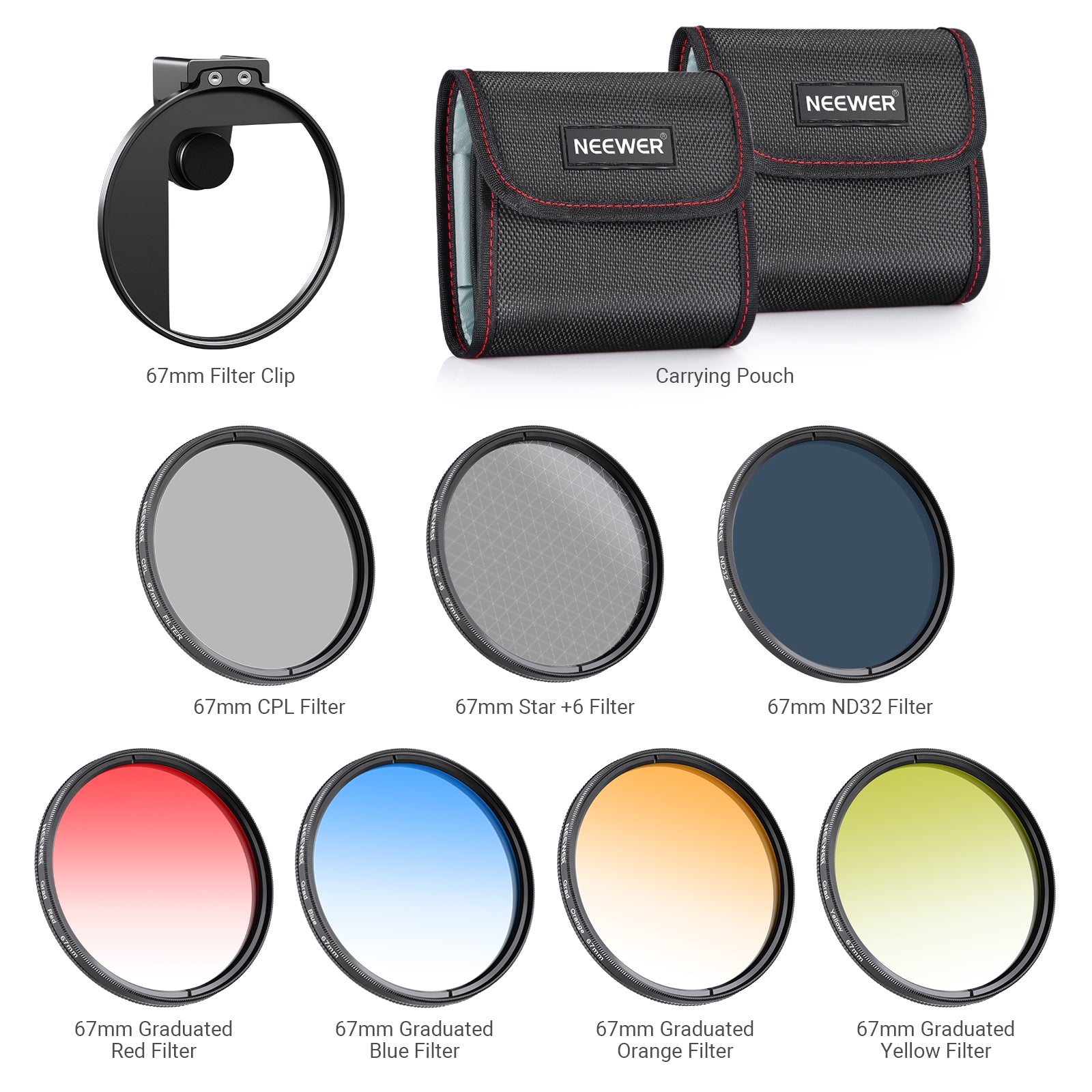 NEEWER FL-P15 67mm Clip On Phone Lens Filter Kit (Compatible with S26)