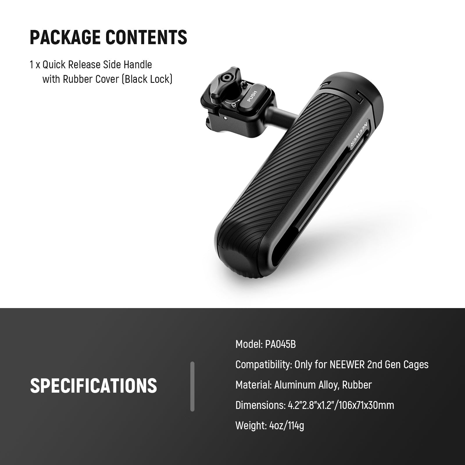 NEEWER PA045 360° Rotation Quick Release Phone Cage Side Handle