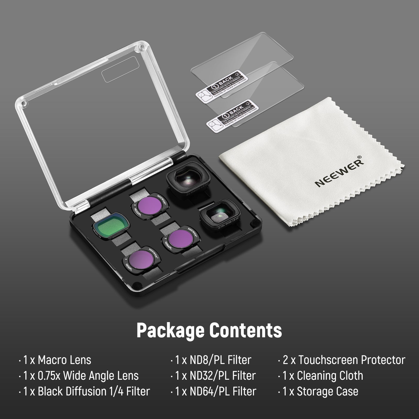 NEEWER FL-B16 Filter & Lens Set for DJI Osmo Pocket 3 / Pocket 4 & Xtra Muse