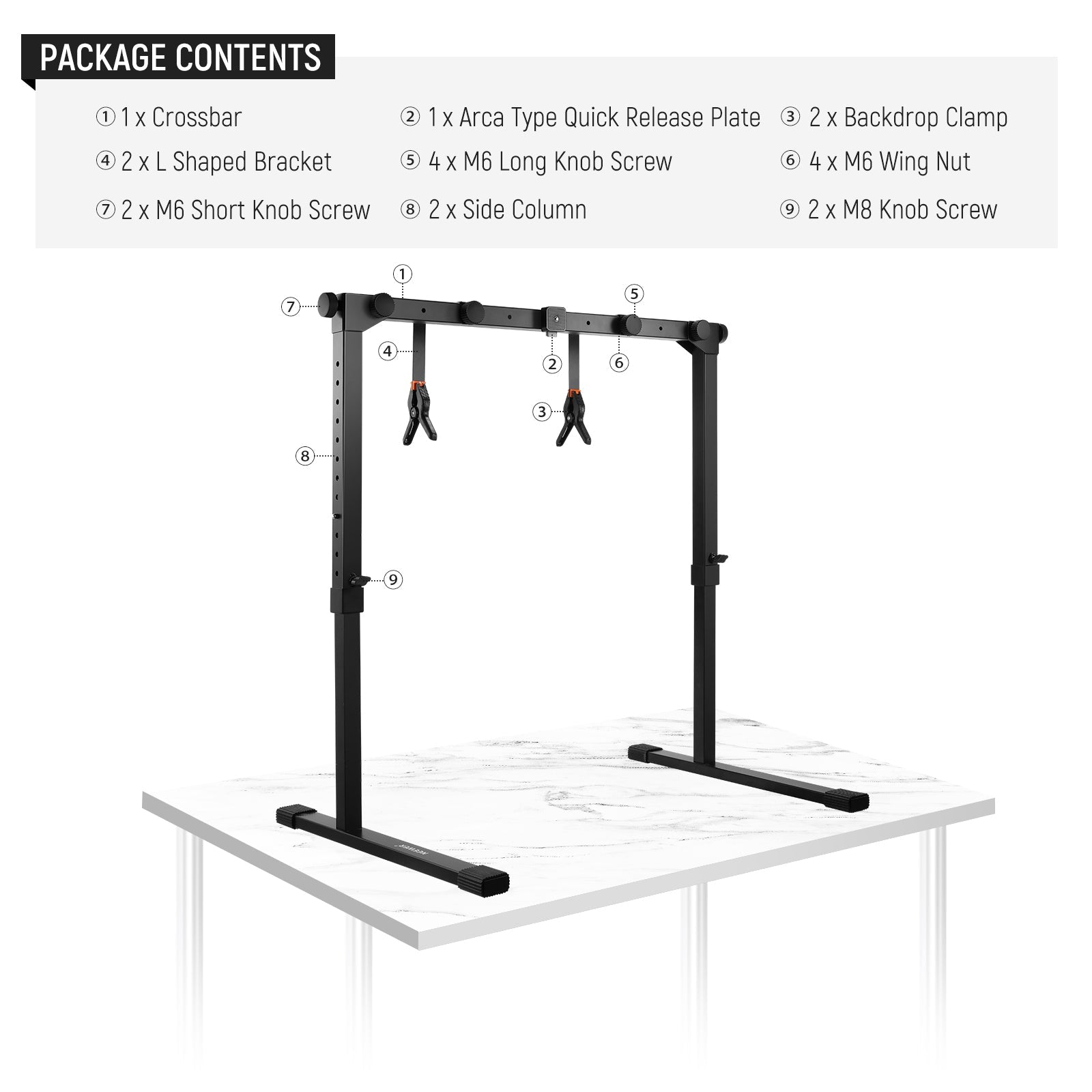 NEEWER ST200 Overhead Camera Mount Rig with Arca Type QR Plate