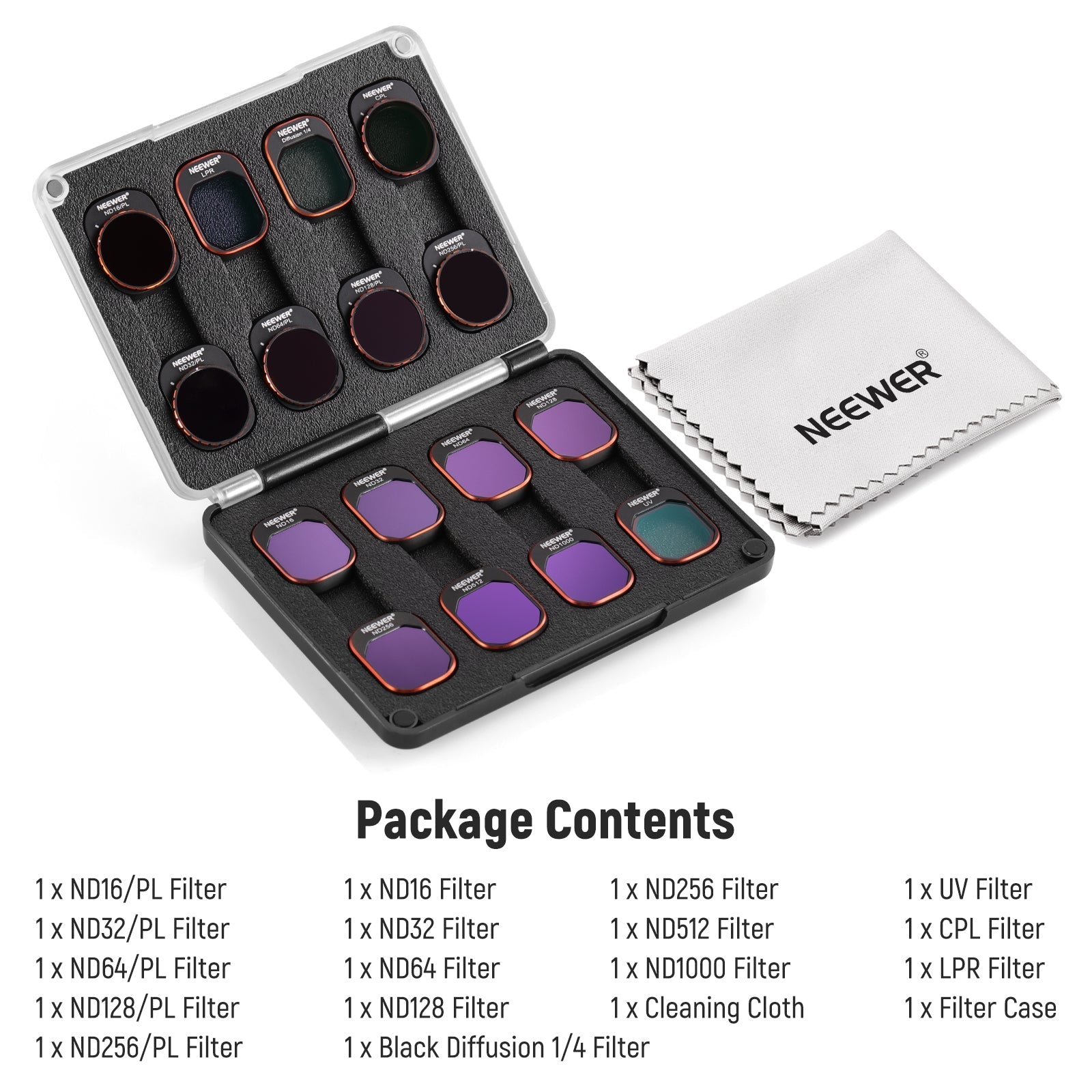 NEEWER FL-A33 16-Pack ND & CPL & Effect Filter Set for DJI Mini 4 Pro