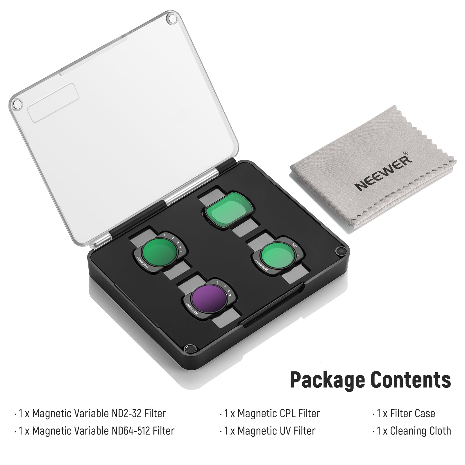 NEEWER FL-P9 4-Pack Magnetic Variable ND Filter Set for DJI Osmo Pocket 3 / Pocket 4 & Xtra Muse