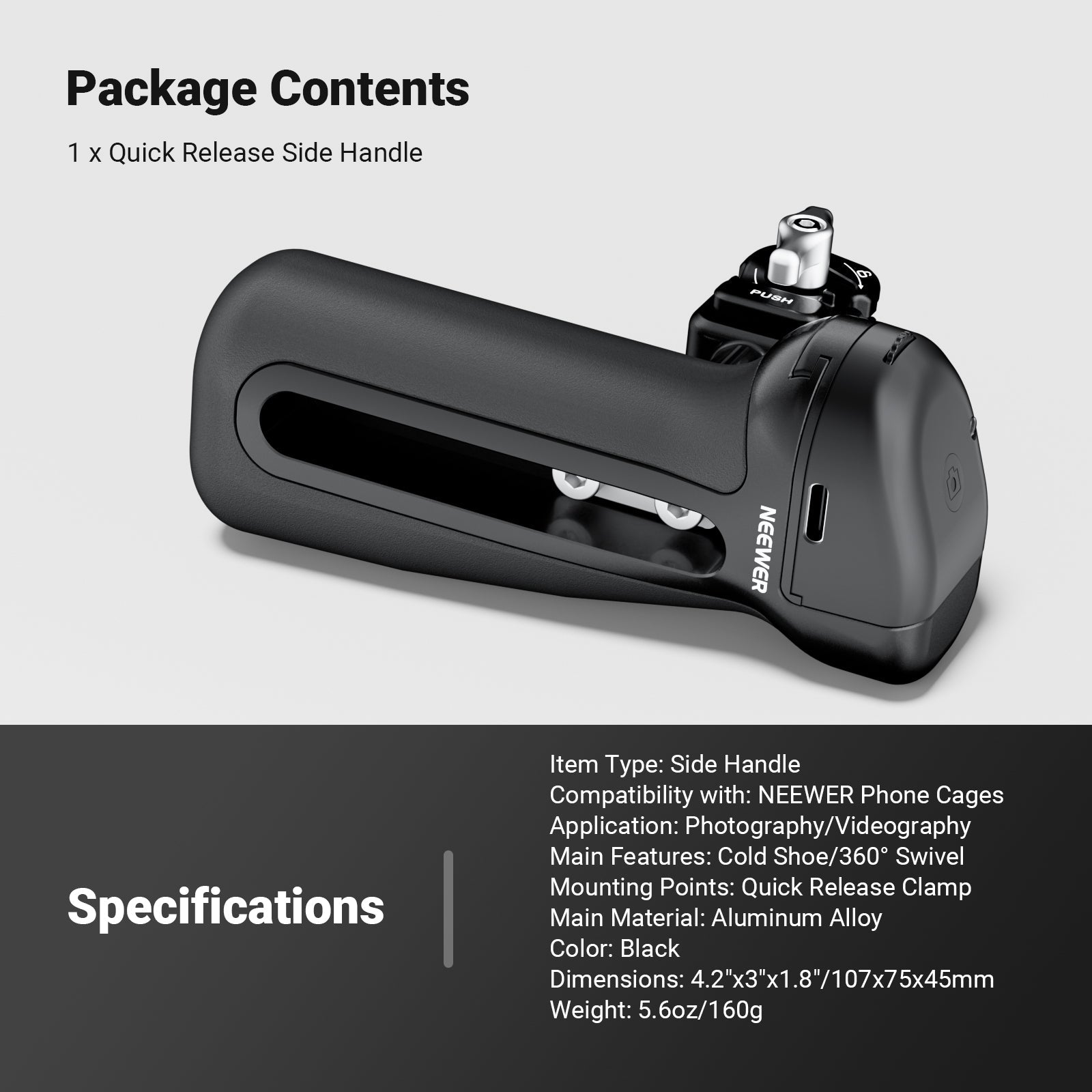 NEEWER PA148/PA148E Quick Release Side Handle