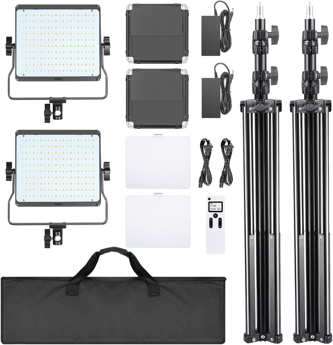 NEEWER 2-Pack P200 Bi-Color 2.4G LED Video Light