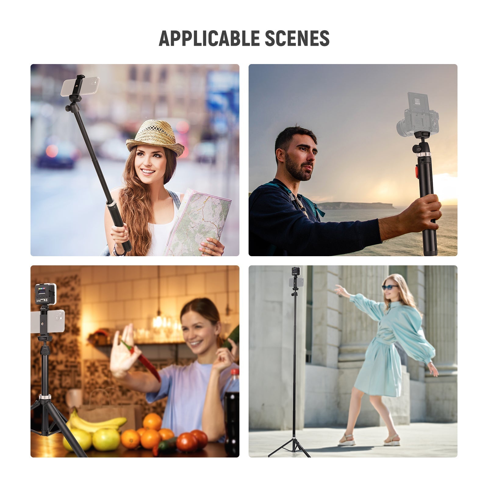 NEEWER TS05 62.9" All Metal Phone Tripod with Remote