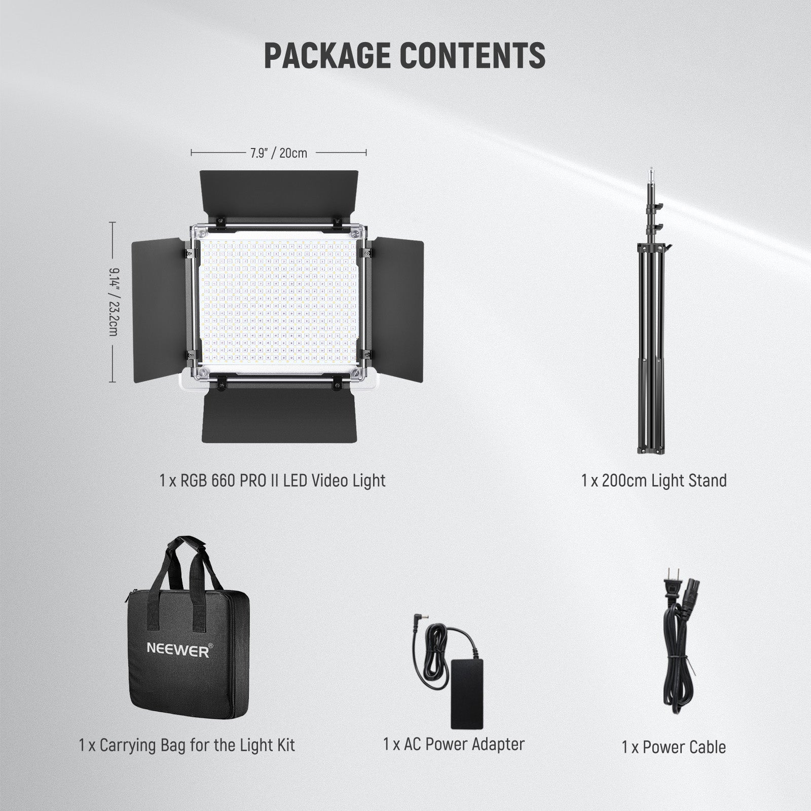 NEEWER Upgraded RGB660 PRO II LED Video Light