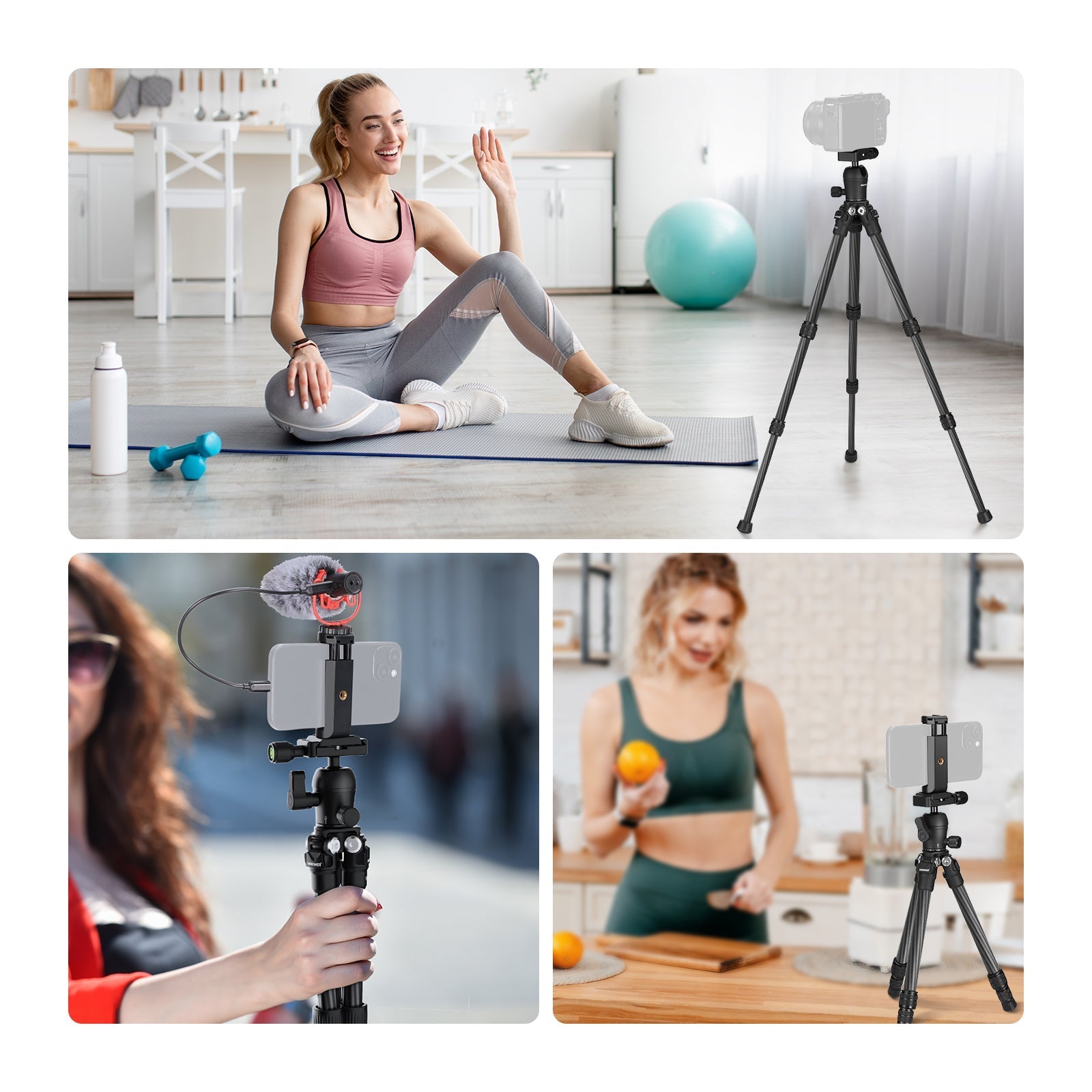 NEEWER TP09 20" Carbon Fiber Desktop Mini Tripod