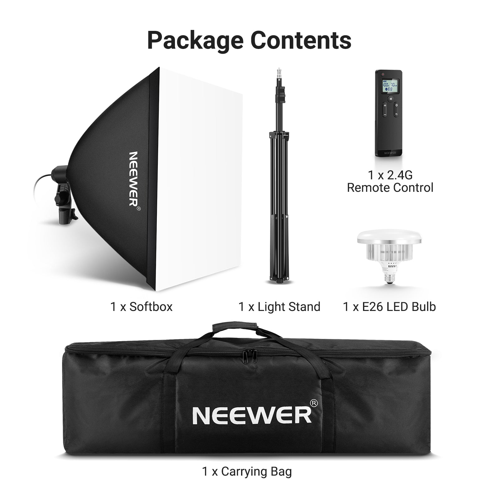 NEEWER 24"X24"/60x60cm Softbox Lighting Kit