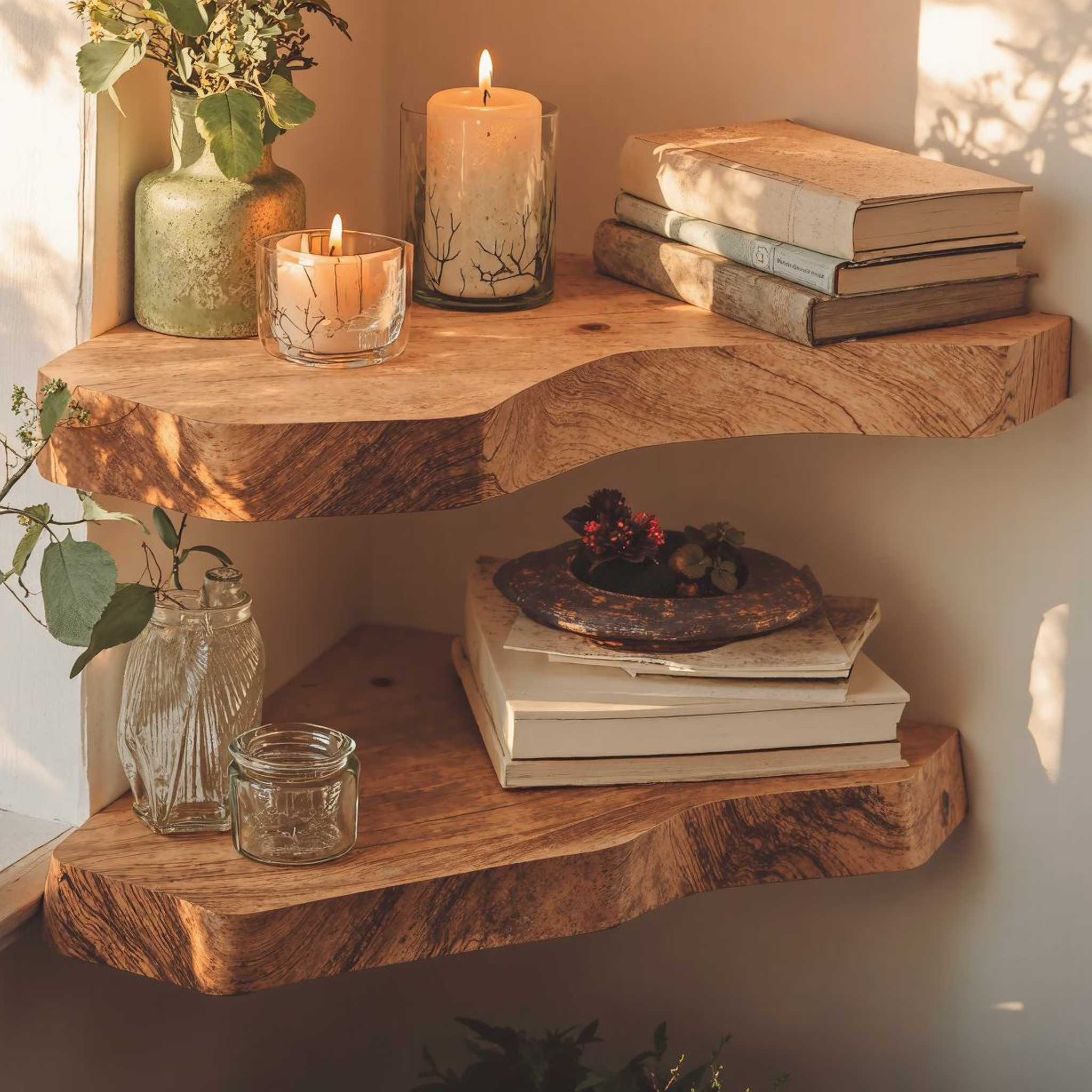 Handcraft Floating Corner Shelves Wall Shelves