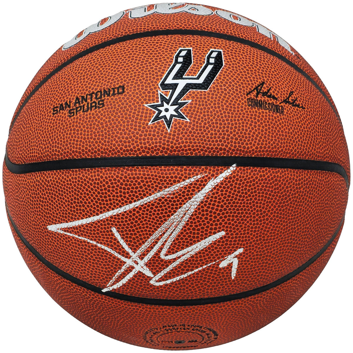 Tony Parker Autographed Authentic Leather San Antonio Spurs Logo Basketball San Antonio Spurs Beckett BAS Witness