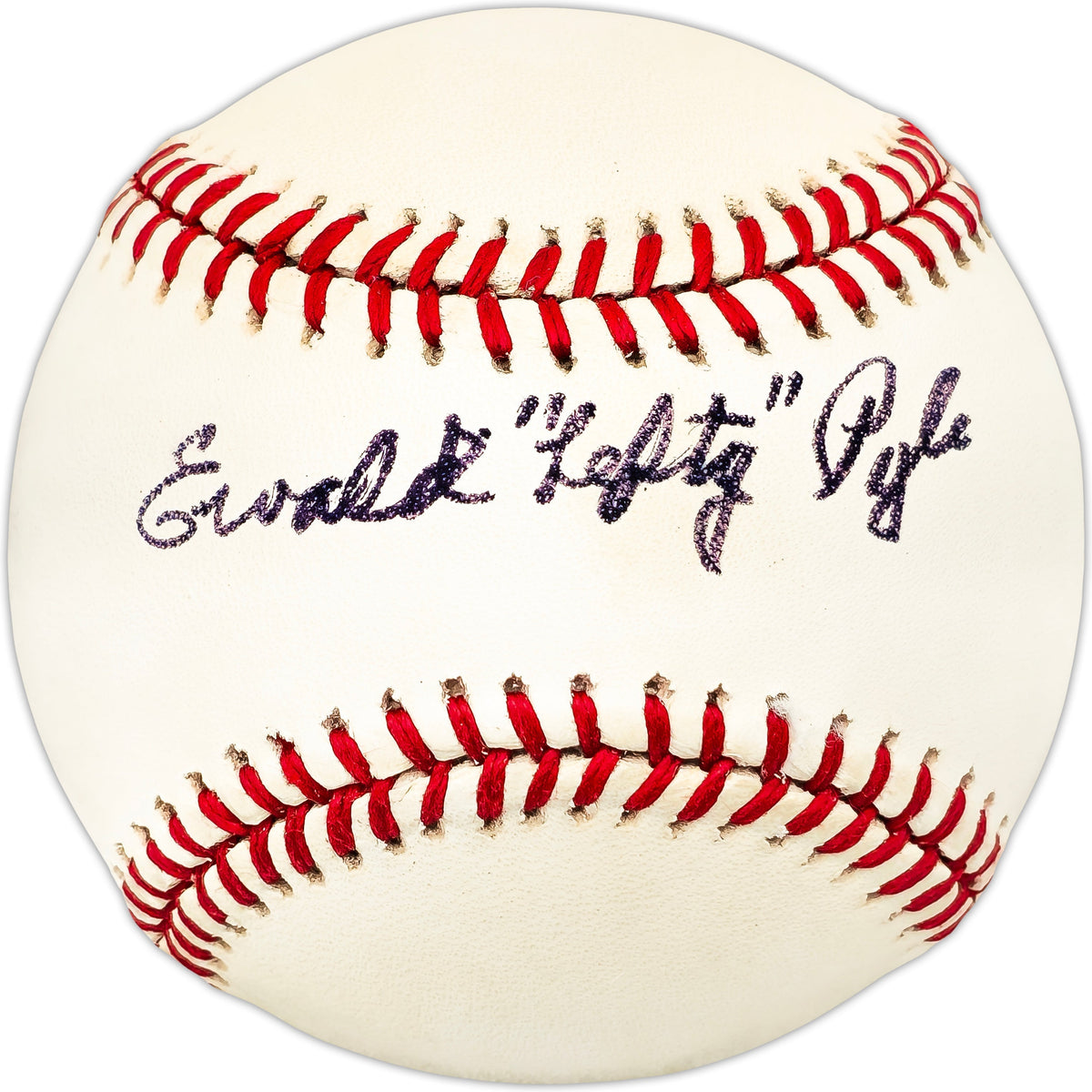 Ewald Lefty Pyle Autographed Official AL Baseball Browns, Braves Beckett BAS QR #BL93641