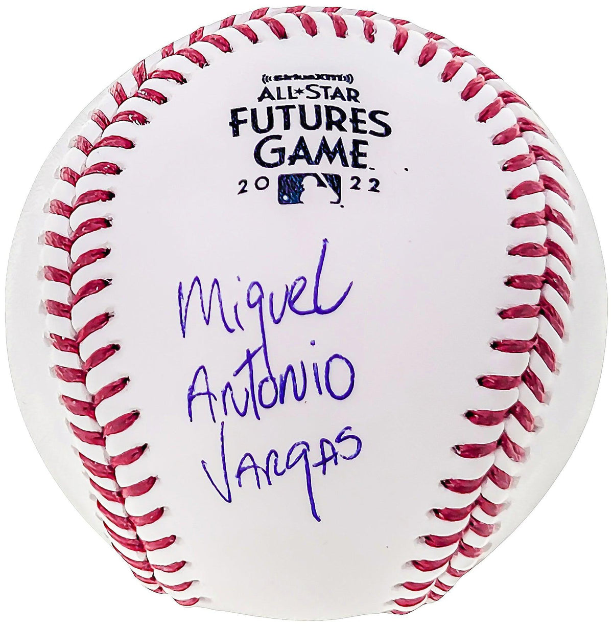 Miguel Vargas Autographed Official 2022 All Star Futures MLB Game Baseball Los Angeles Dodgers Full Name Beckett BAS Witness Stock #207565