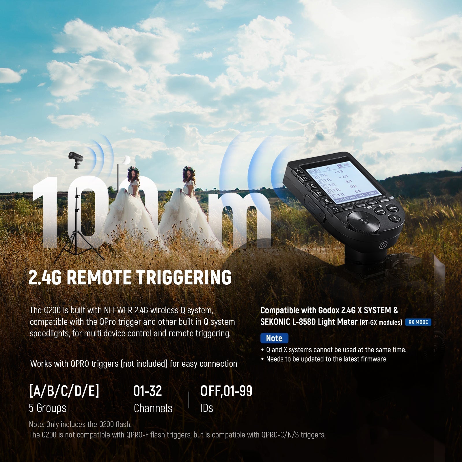 NEEWER Q200 200Ws 2.4G TTL Outdoor Flash with App Control