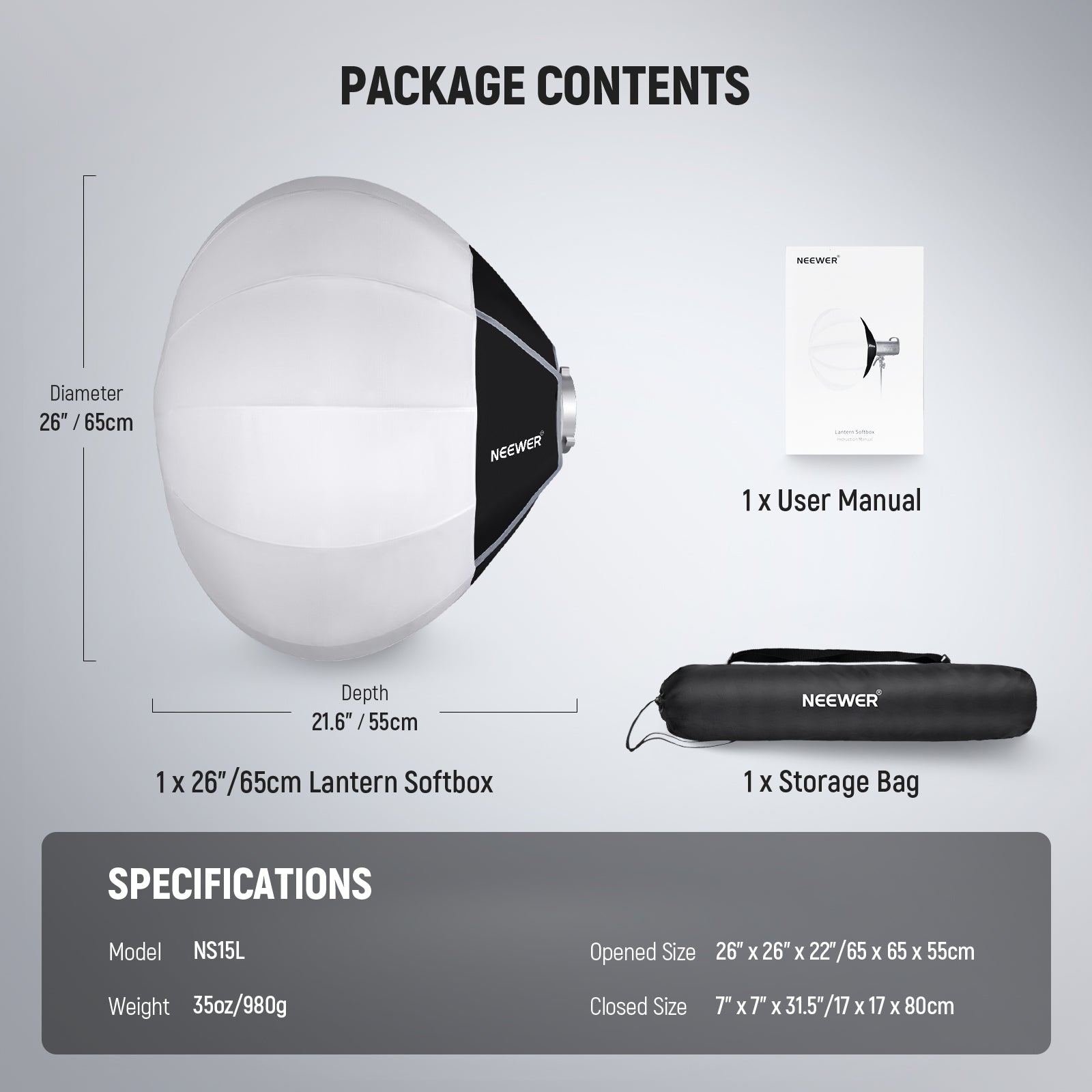 NEEWER BASICS NS15L/NS16L Lantern Softbox