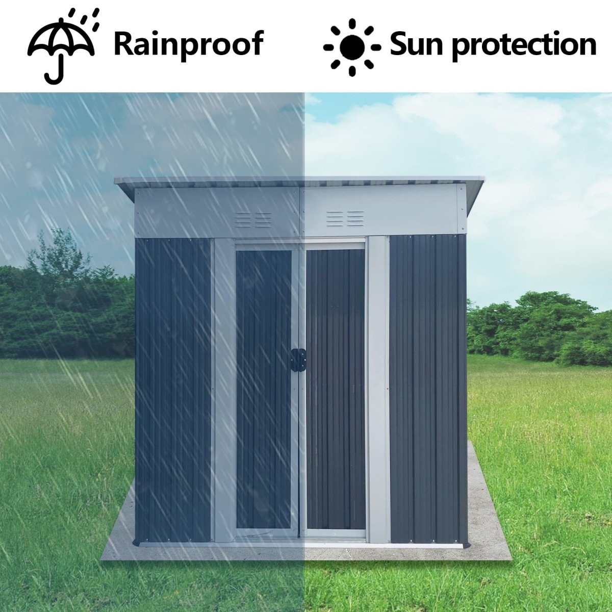 5x3FT Vertical Outdoor Storage Shed | Corrosion Resistant Metal Tool Shed