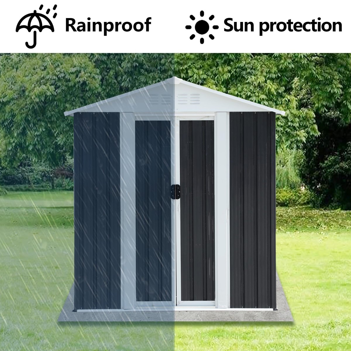 5x3FT Heavy Duty Outdoor Storage Shed with Sliding Doors