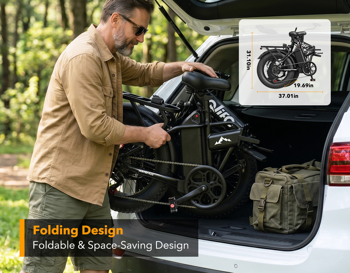 Hunter Plus All-Terrain Folding Electric Bike for Adults