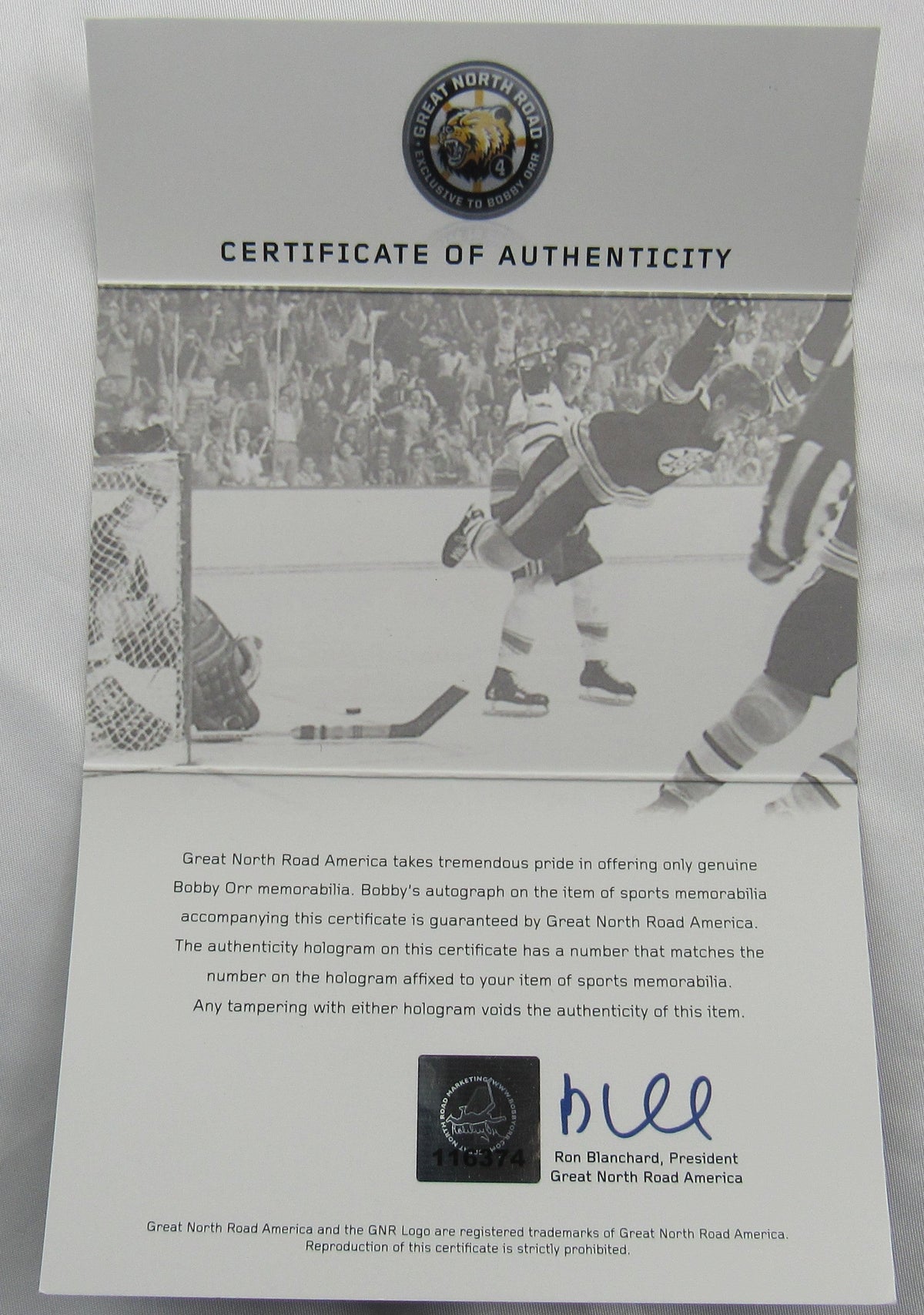 Bobby Orr Signed Hockey Jersey GNR COA