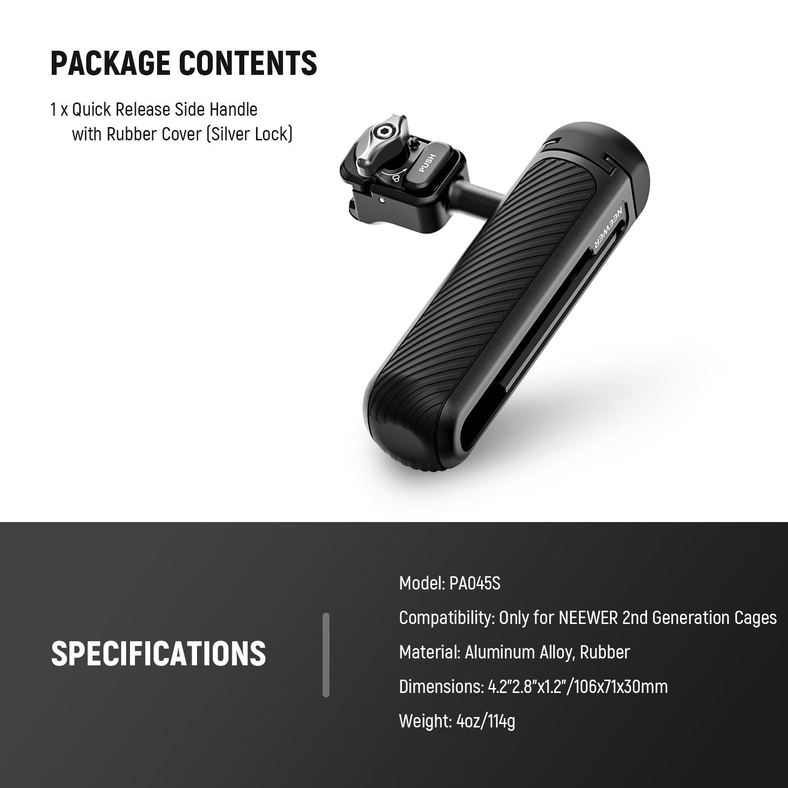 NEEWER PA045 360° Rotation Quick Release Phone Cage Side Handle