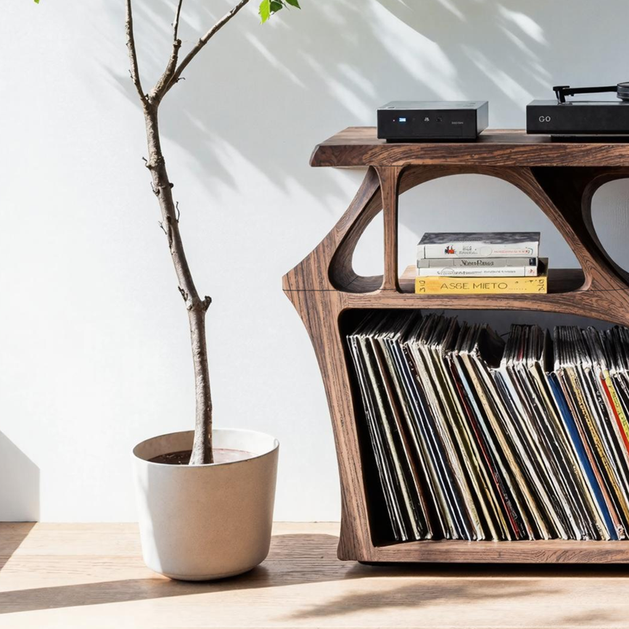 Mid Century Record Stand Living Room Decor Essential