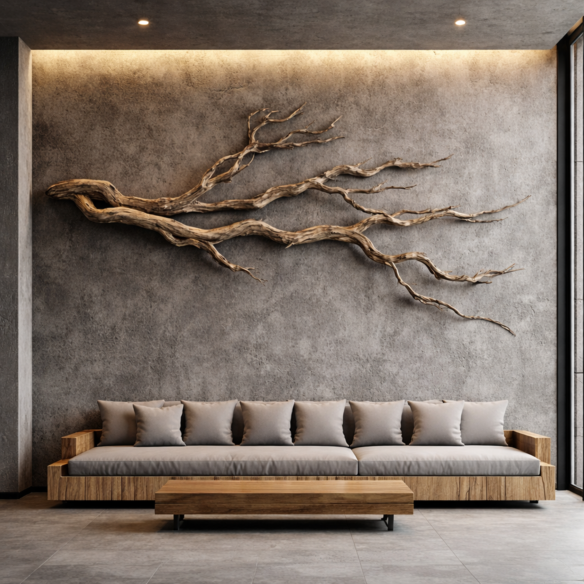 Twisted Branch Solid Wood Wall Sculpture Organic Modern Decor