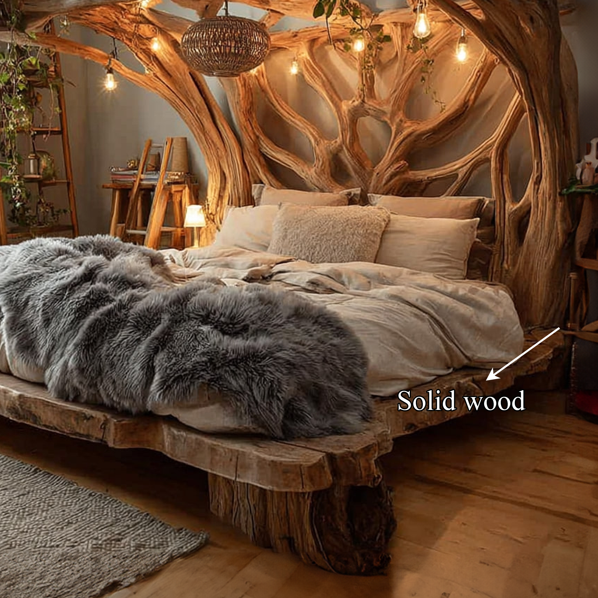 Rustic Tree Bed Modern Bedroom