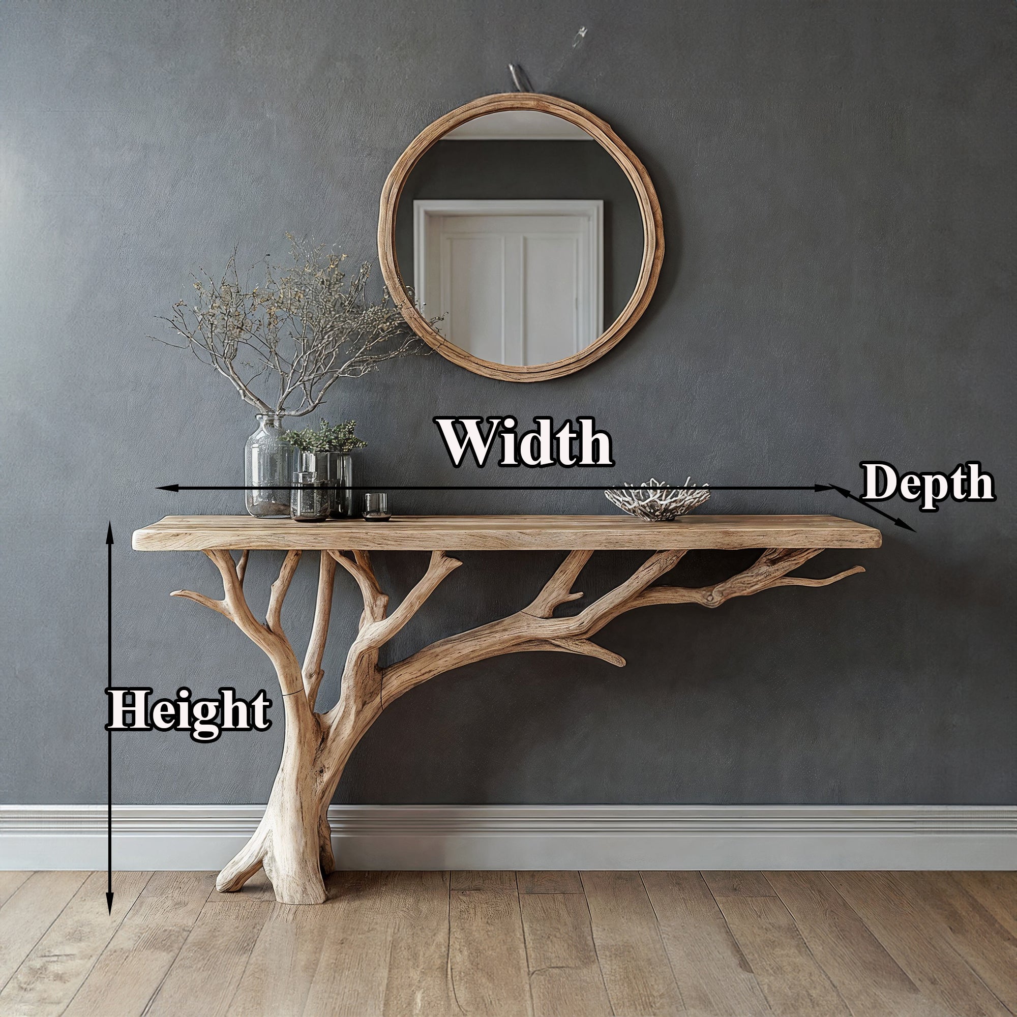 Floating Edge Console Table Handcraft