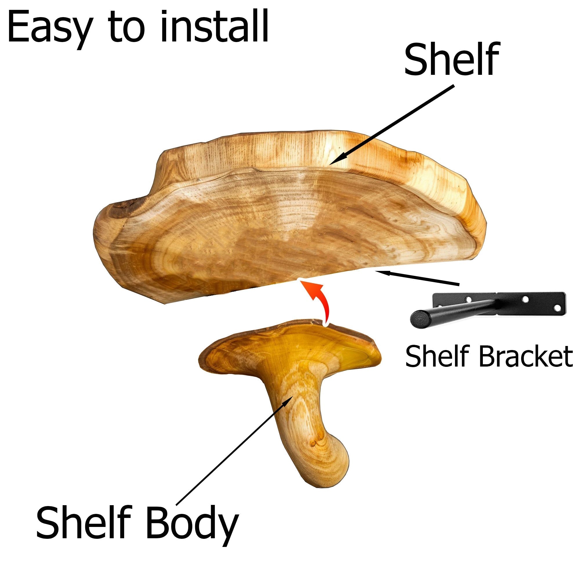 Handcrafted Mushroom Floating Shelves